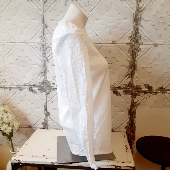 White Crinkled COS Longsleeve Top - Picture 4 of 9